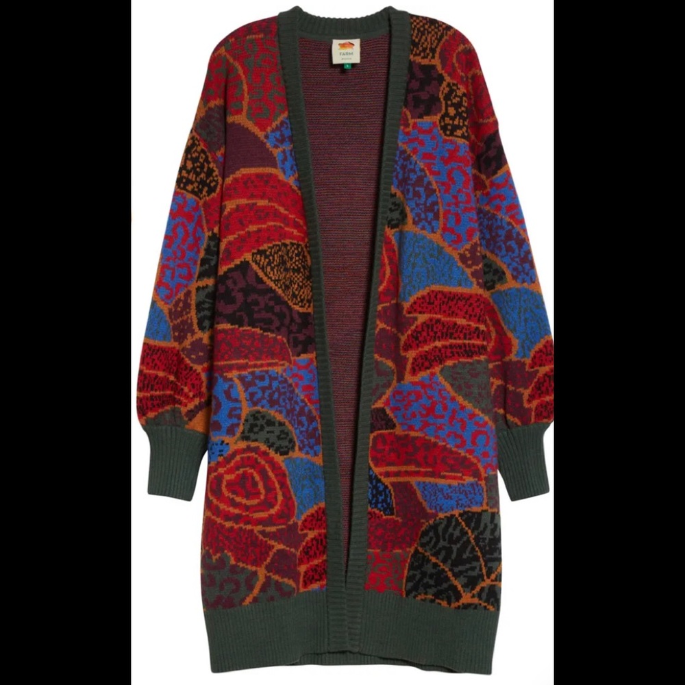 FARM RIO Hidden Animals Open Cardigan